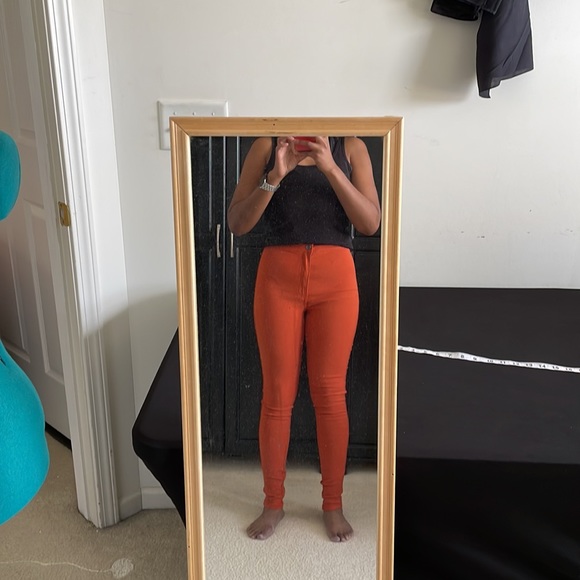 Ladies Stretch Jeggings/Jeans , Color: Burnt Orange - Picture 14 of 15